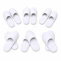Disposable White Spa Slippers - Non-Slip Guest Footwear, 6 Pairs, Medium Variation