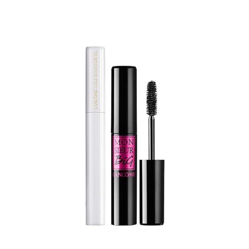 Lanc?me Cils Booster XL Mascara Primer & Monsieur Big Volumizing Black Mascara Duo - Voluminizing & Priming Travel Size Makeup Set - For Instant False Lash Look & Big Volume