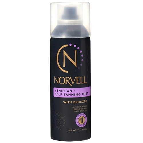 Norvell Venetian Sunless Self Tanner Mist 7 fl oz ? Airbrush Spray Tanning Solution with Bronzer for Instant Sun Kissed Glow, Natural Looking Fake Tan, Streak Free, Long Lasting Color