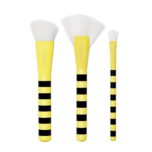 tarte fly squad brush set ? Eye & Cheek Brushes with Blending, Angled & Fan Designs to Seamlessly Apply Highlighter & Buildable Makeup Looks, Vegan & Cruelty-Free