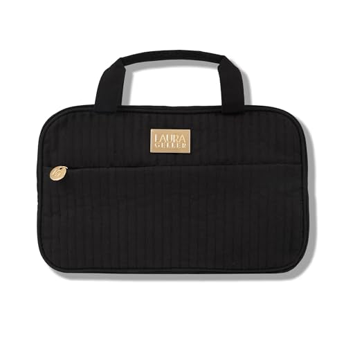 LAURA GELLER NEW YORK The Best of the Best Baked Face Palette and Quilted Folding Travel Makeup Bag, Black