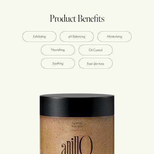 Fig Whisky Body Scrub - Vegan Exfoliator for Smooth Skin 8.46 oz - Anillo