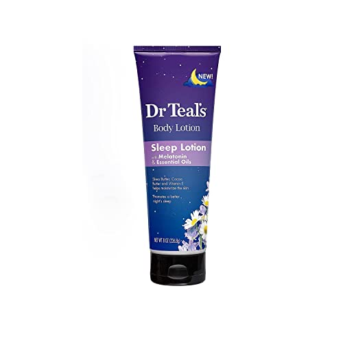 Dr Teals Melatonin Sleep Bath Gift Set (Foaming Bath (34 oz), Body Lotion (8 oz), & Sleep Spray (6oz) - Stress Relief Lavender & Melatonin Promotes Better Sleep - At Home Spa Kit - Relax Before Bed