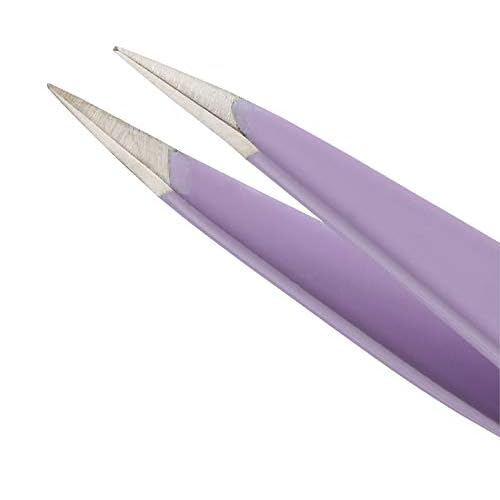 Tweezerman Mini Slant and Point Tip Tweezer - Tweezers Set for Eyebrows, Travel Tweezers for Eyebrows, Facial Hair, (Pack of 2)