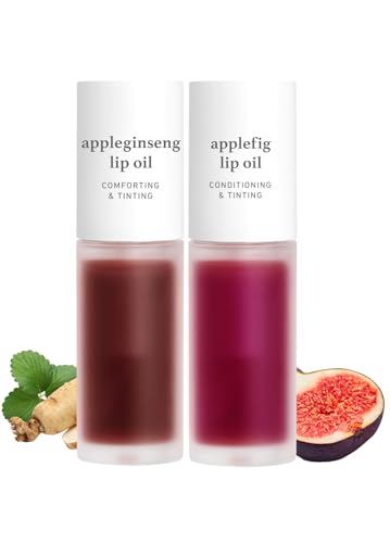 Lip Oil Bundle - NOONI Korean Vegan Ginseng & Fig, 0.12 Fl Oz