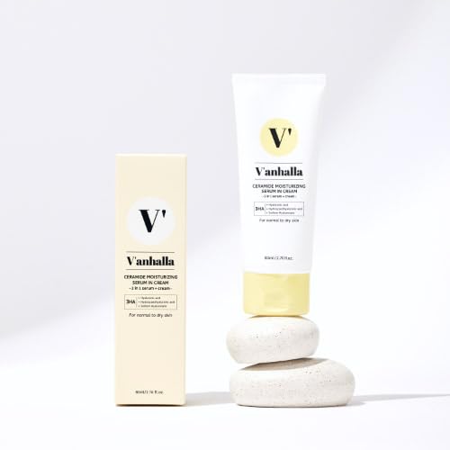V¡¯anhalla Ceramide Moisturizing Serum in Cream 2.70fl.oz. | Vegan, Deep moisturizing, Nourishing, Glow skin. Daily facial moisturizer with Ceramide NP, 3 types of Hyaluronic acids, Panthenol