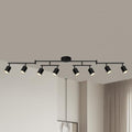 AUQUEE 8 Light Black Track Lighting Fixtures Ceiling - Modern Rotatable LED for Kitchen & Hallway, No GU10 Bulbs Included