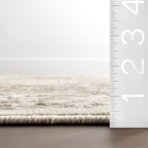 nuLOOM Becca Beige Medallion Power Loomed Area Rug 6'7" x 9' (7x9) Rectangular