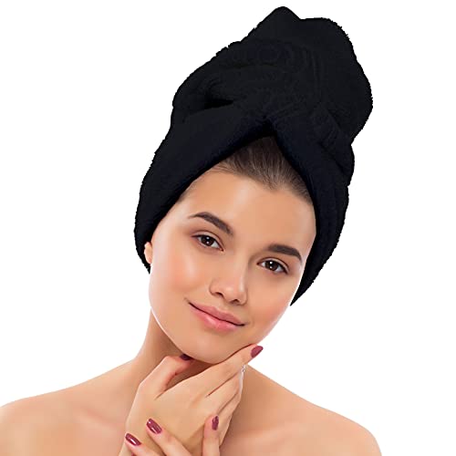 Eurow Microfiber Salon Towels 16x29 Inch Black Pack of 10 - Bleachproof & Ultra Absorbent
