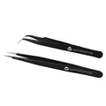 Winstonia 2 Pcs Tweezer Set - Stainless Steel Pointy Professional Beauty Tools - Manicure, Jewelry, Blackhead, Ingrown Hair, Splinter Removal Tweezers