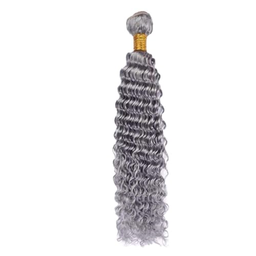 Grey Deep Wave Human Hair Bundle 26 Inch Brazilian Virgin Hair for Sew-In & Wigs - Sliver Grey Variation 26 / #Sliver Grey-D