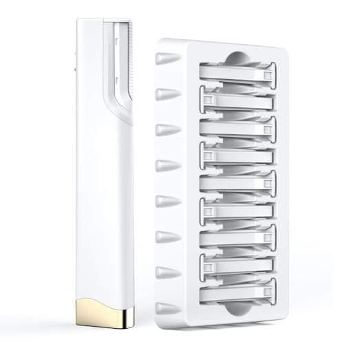 Dermaplane Razor for Women Face with 10 Replacement Blades, 3 Adjustable Speeds, Gentle & Painless Peach Fuzz Remover for Smooth Skin£¬Built-in LED Light Dermaplane Razor Eyebrow Trimmer
