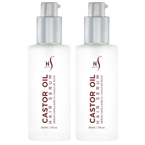 HerStyler Castor Oil Hair Serum 2 Pack - Nourishing Argan & Vitamin E for Frizz & Dry Ends