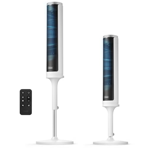 Levoit Tower Fan for Bedroom, 36-47 inch Adjustable Height with 23 ft/s Airflow - White (Variation: 36-47 inch Adjustable White)