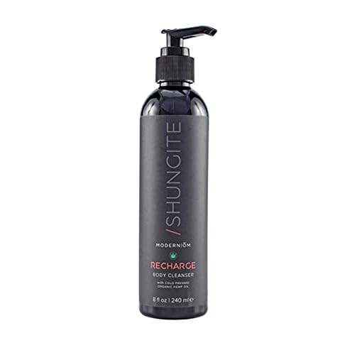 Modern ?M Shungite Recharge Body Wash with Hemp Seed Oil | All Skin Types, Organic Cleanser for Face, Hands, Body | Vegan, Non-GMO Made In USA