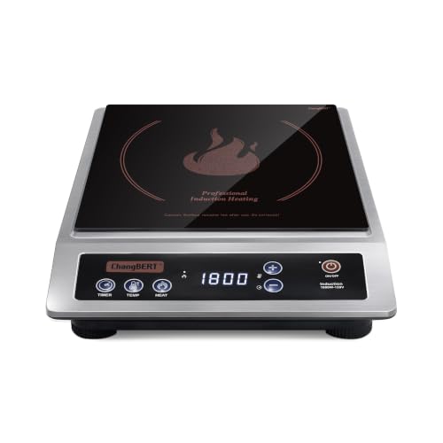 ChangBERT 1800W Induction Cooktop with Large Coil Burner, NSF Certified
