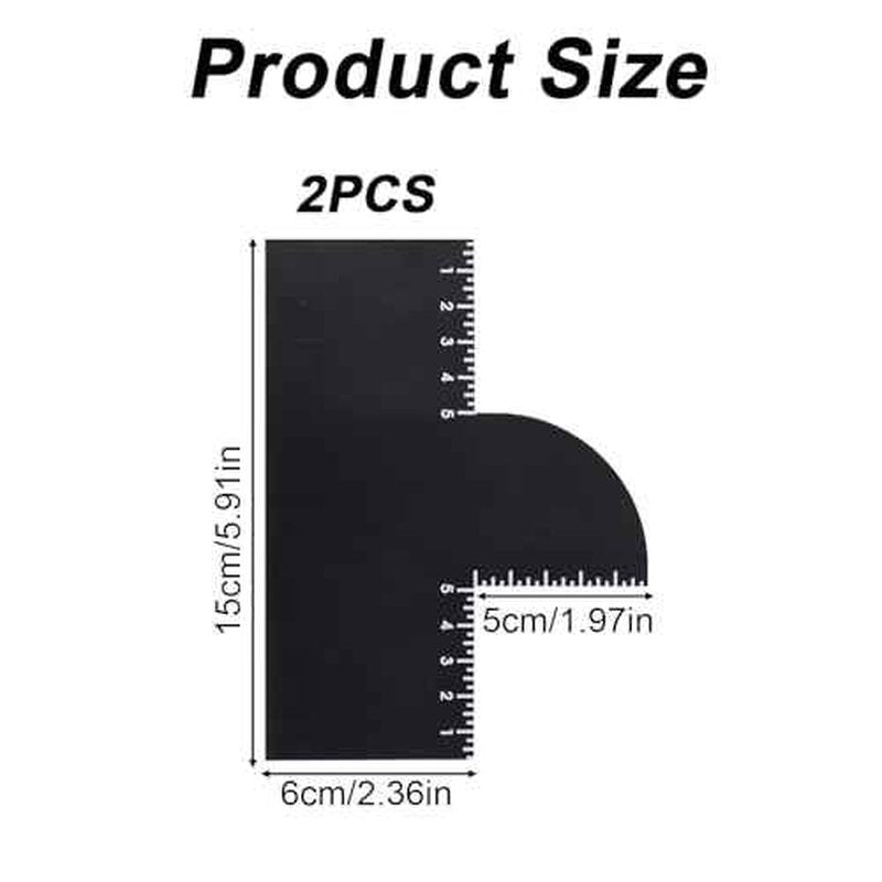 2pcs Enhancement Card for Barbers with Measurement Indicators, Reusable Hairline Shaper Shaping Tool and Color Spray Edge Hair Liner Line up Tool for Barber Beard Stencil Maker Accessories Supplies