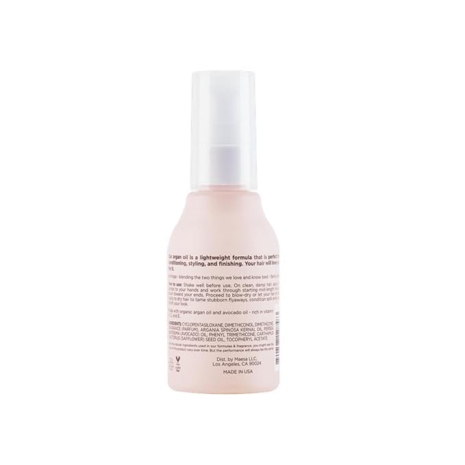 Hairitage Argan Oil Hair Oil Spray for Frizzy, Curly + Dry Damaged Hair - Lightweight Hair Oil Conditioner for Women + Men - Styling + Finishing + Control Flyaways - Moisturize + Repair Hair
