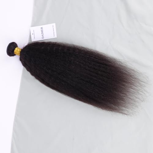 Kinky Straight Hair Bundles 20 Inch Human Hair Yaki Straight Weft - Single Bundle