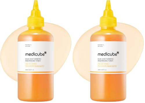 Medicube Kojic Acid Turmeric Smoothing Toner - Pack of 2, 8.45 fl oz, Face & Body