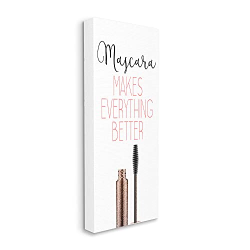 Stupell Industries Mascara Fashion Designer Modern Pink Word, Design by Kimberly Allen Black Framed Wall Art, 20 x 48