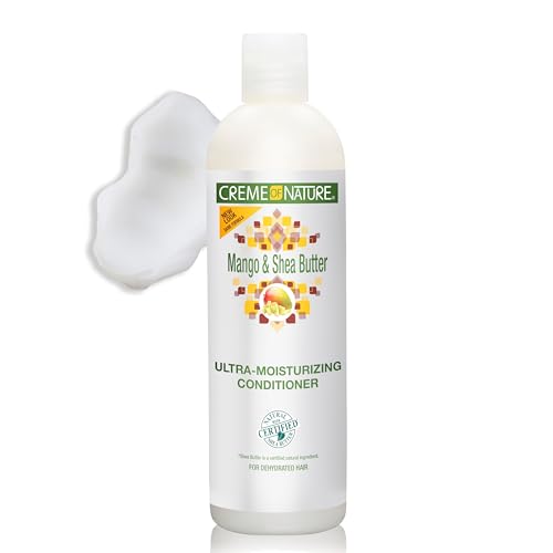 Creme of Nature Conditioner with Mango & Shea Butter, Ultra Moisturizing for Dry Dehydrated Hair, 12 Fl Oz (Pack of 2)