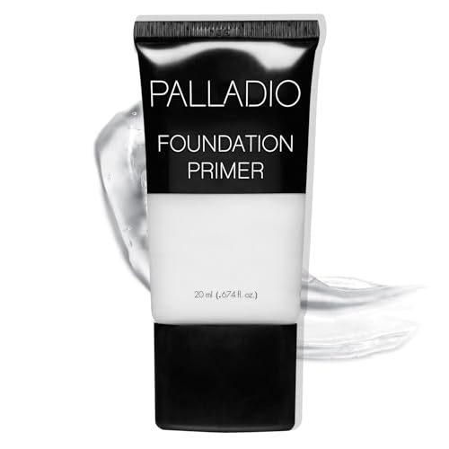 Palladio Foundation Primer, Lightweight and Velvety Primer with Aloe Vera and Chamomile, Wear Alone or As Foundation Base, Minimizes Fine Lines and Pores, Helps Makeup Last Longer, 0.674 oz Clear