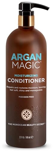 Argan Magic 32 oz Moisturizing Conditioner for Damaged Hair - Nourishes & Repairs, Paraben Free