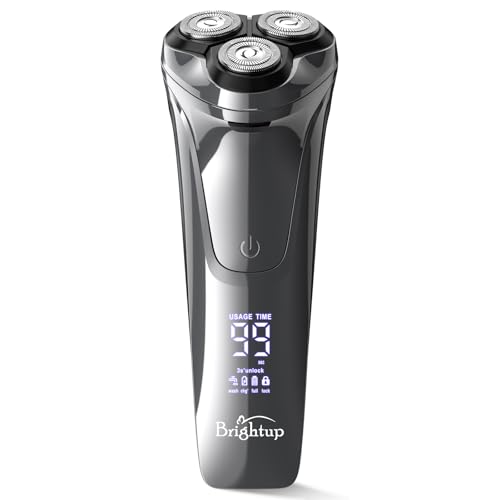 Brightup Electric Razor for Men, Waterproof Electric Shavers,Cordless USB-C Rechargeable Portable Face Shaver with Pop-up Trimmer & Travel Case, Gift for Men