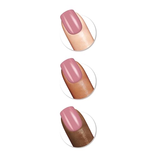 Sally Hansen Salon Effects¢ç Perfect Manicure, Pink Clay, Press On Nails, Square Shaped, Non-Damaging Adhesive Tabs, File, and Alcohol Pad Included (Pack of 2)