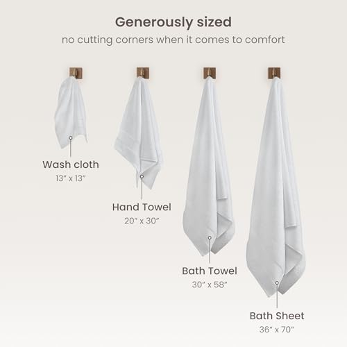 BIOWEAVES 100% Organic Cotton 700 GSM Plush Washcloths 13" x 13" GOTS Certified - White, Pack of 12