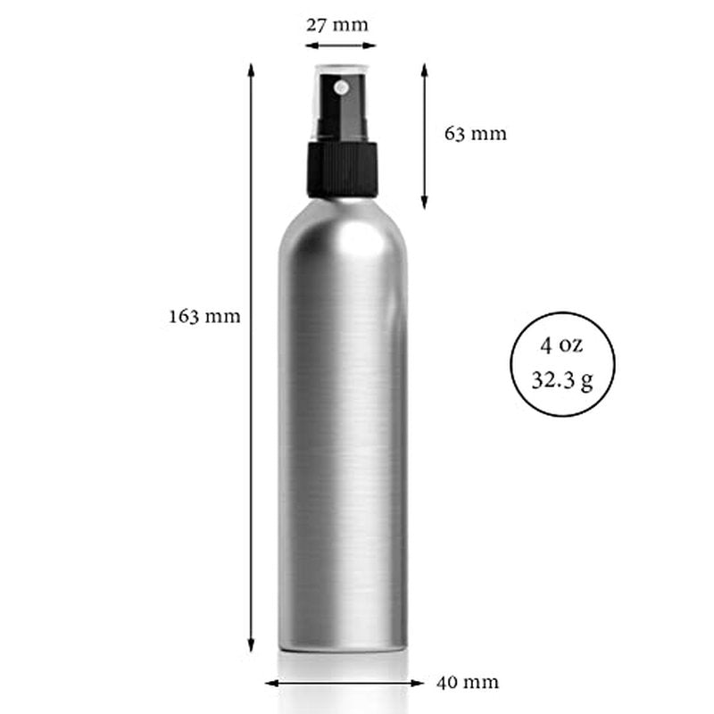 1st Choice 4oz Bullet-style Aluminum Fine Mist Spray / Atomizer Bottles: 6-pack