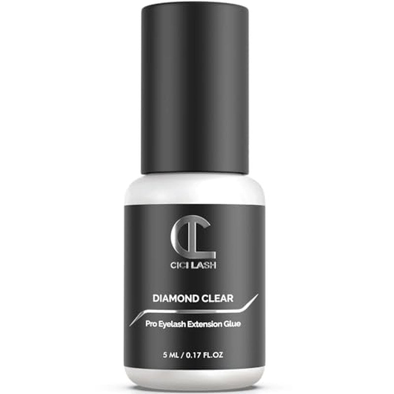 Diamond Clear Eyelash Extension Glue for Professionals - Maximum 7 Week Retention / 1-2 Second Drying Time Semi Permanent Individual/Volume Lash Glue with Transparent Color - Latex Free 5ML/0.17 FL.OZ