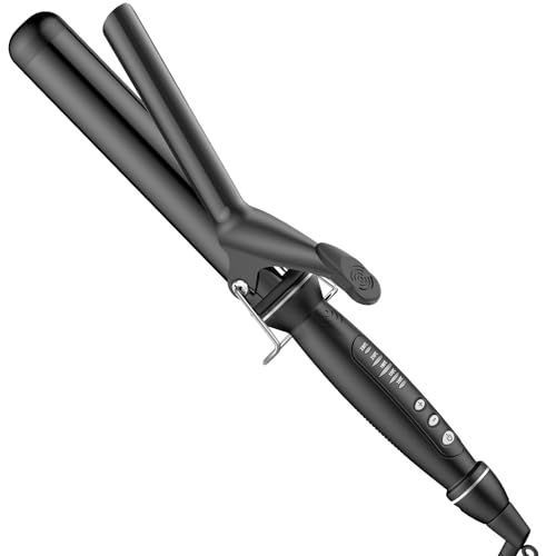 SAOSA 1.5 Inch Curling Iron - Tourmaline Ceramic Long Barrel, Auto Shut-Off, Dual Voltage for Travel