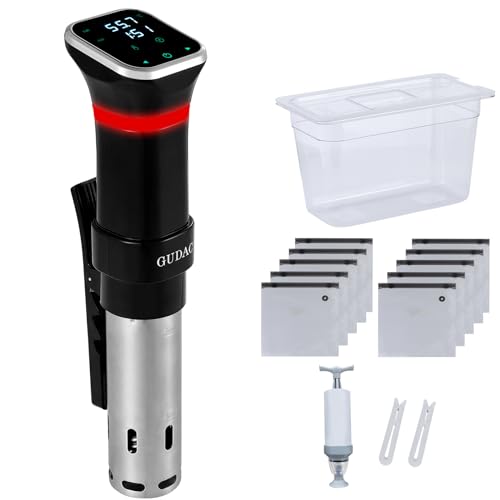 Sous Vide Precision Cooker Kit with 6L Water Container & 10 Vacuum Bags - 1100W