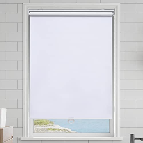 AOSKY Blackout Cordless Roller Shade for Indoor Windows 70x72 White - Energy Efficient & Safe