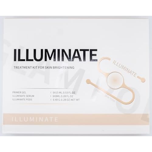 Illuminate Pods - Oxygen Facial CO2 Therapy, Home Facial, 6 Pods + 6 Primer Gel + 6 Serum After Treatment (New Formula Less Foam)
