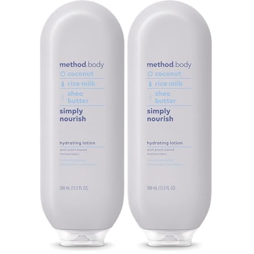Method Daily Lotion, Simply Nourish, Plant-Based Moisturizer for 24 Hours of Hydration, 13.5 fl oz (Pack of 2)
