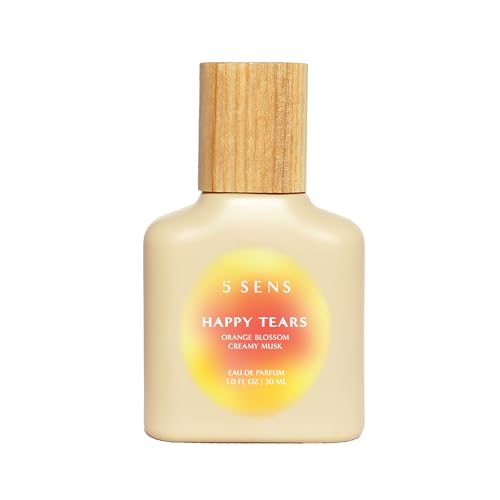 5 SENS Happy Tears Eau de Parfum 1 Fl Oz - Warm Floral Fragrance, Orange Blossom & Jasmine
