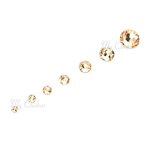 144 pcs Silk Color Swarovski Flatbacks Assorted Sizes for Crafts & Embellishments