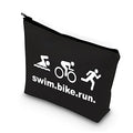 BDPWSS Triathlon Gifts Swim Bike Run Cosmetic Makeup Bag Travel Pouch For Women Triathlete Inspirational Gift Triathlon Lover Gift (swim bike run bl)