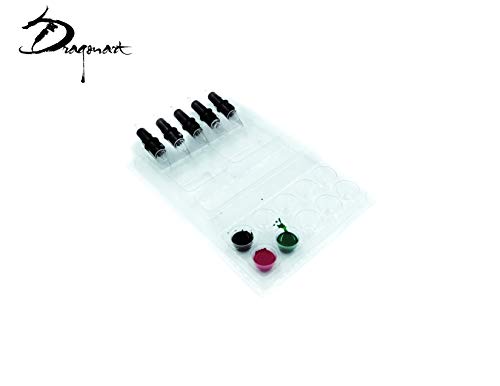 Dragon Art 25Pcs Plastic Disposable Ink Cup Tray Pigment Rack Holder for Tattoo
