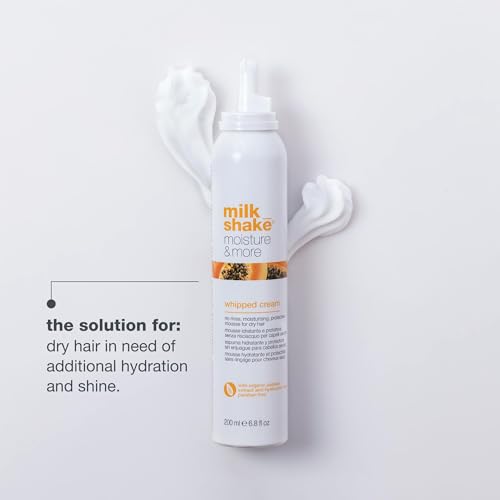 milk_shake Moisture & More Whipped Cream - Conditioning No Rinse Hair Moisturizer Foam | Shinier Hair with Healthy Glow | Boosts Softness | 6.8 fl oz (200 ml)