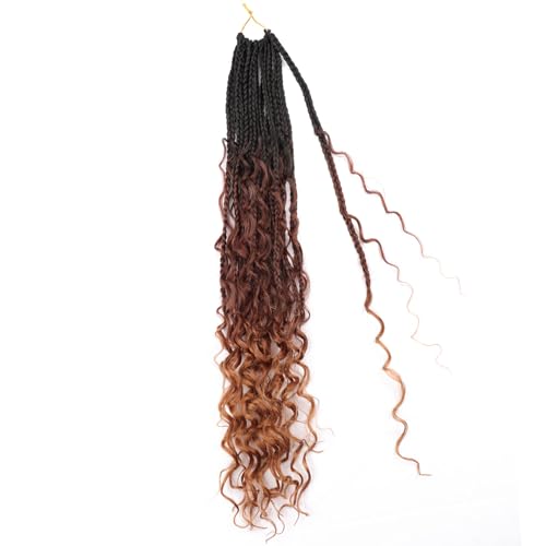 24 Inch Bohemian Box Braids Crochet Hair - 8 Pack, 1b/33/30 for Women