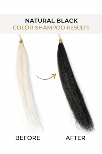No-Stain Hair Dye Shampoo Natural Black 200mL - Gray Coverage & Nourishing Formula