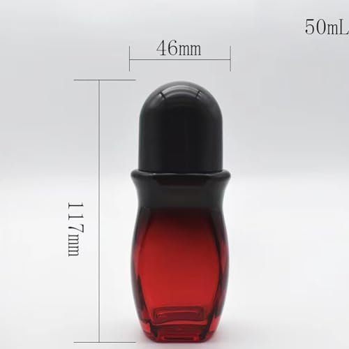 2pcs 50ml Glass Roller Bottles Large Empty Roller Ball Bottle Leak Proof Refillable Rollerball Bottles For Perfume Essential Oils Deodorant