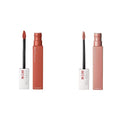 Long Lasting Matte Lipstick Duo - 16H Wear Liquid Lipsticks in Light Pink Beige & Nude Brown