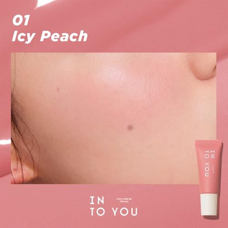 INTO YOU Liquid Blush for Cheeks, Water Sense Evolves into Soft Fog Powder Blush Matte and Natural finish, Light and Comfortable Creamy to Hold Makeup, Icy Peach(A01)