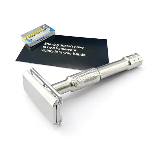 Aggress Variation: KAMPFE CNC Aluminum Double Edge Safety Razor with 5 Blades - Reusable