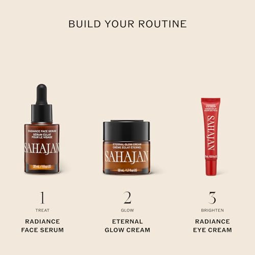 Sahajan Radiance Eye Cream with Niacinamide, Vitamin C + Adaptogens | Ayurvedic Clean Brightening Daily Eye Cream | All Skin Types | Best For Dark Circles, Firming, De-Puff, Soften, Smooth | 0.5 fl oz